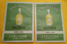 Lot Of Two Packets: L'Occitane Almond Supple Skin Oil - 0.13 OZ.