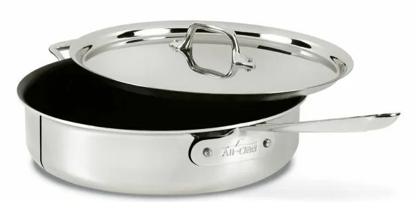 All-Clad Brushed Stainless Steel D5 3 qt. Sauce Pan with Lid