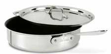 All-Clad d3  3-ply Polished Stainless-Steel 3-Qt NONSTICK Sauté Pan NO LID