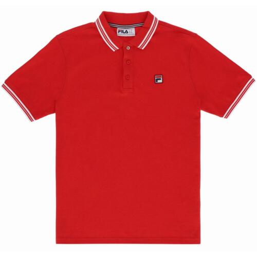 FILA Men Cotton Euro 2021 Football Vintage Tipped Collar Polo Shirt T shirt top - Picture 3 of 20