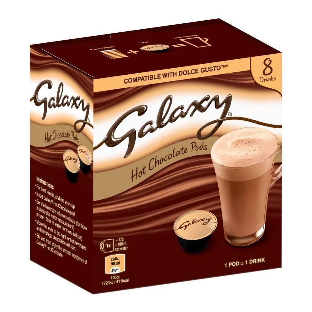 DOLCE GUSTO PODS - HOT CHOCOLATE - GALAXY & MALTESERS COFFEE MACHINE PODS