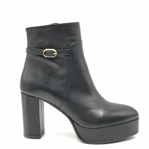 ALBANO - STIVALETTO DA DONNA IN PELLE CON TACCO ALTO E PLATEAU 2571 NERO - Imagen 2 de 3