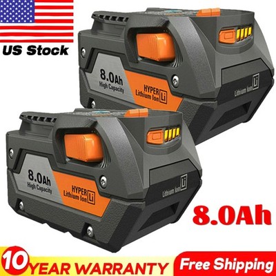 2 PACK For Ridgid 18V R840085 8.0Ah Lithium-ion Battery Rigid 18Volt R840087
