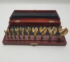 Columbian 10pc Titanium Coated Forstner Bit Set  1/4"-1.5"  Wood Case
