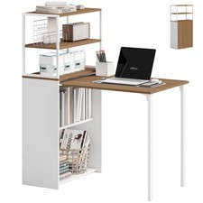 HOMCOM Bureau d'ordinateur 105x60x127cm Bois naturel