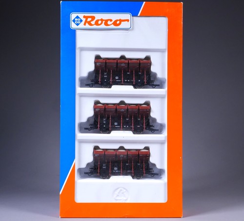 H0 DC Roco 44074 Muldenkippwagen-Set Ommi 51 DB in OVP #UH_1805 | Condition: Gebraucht