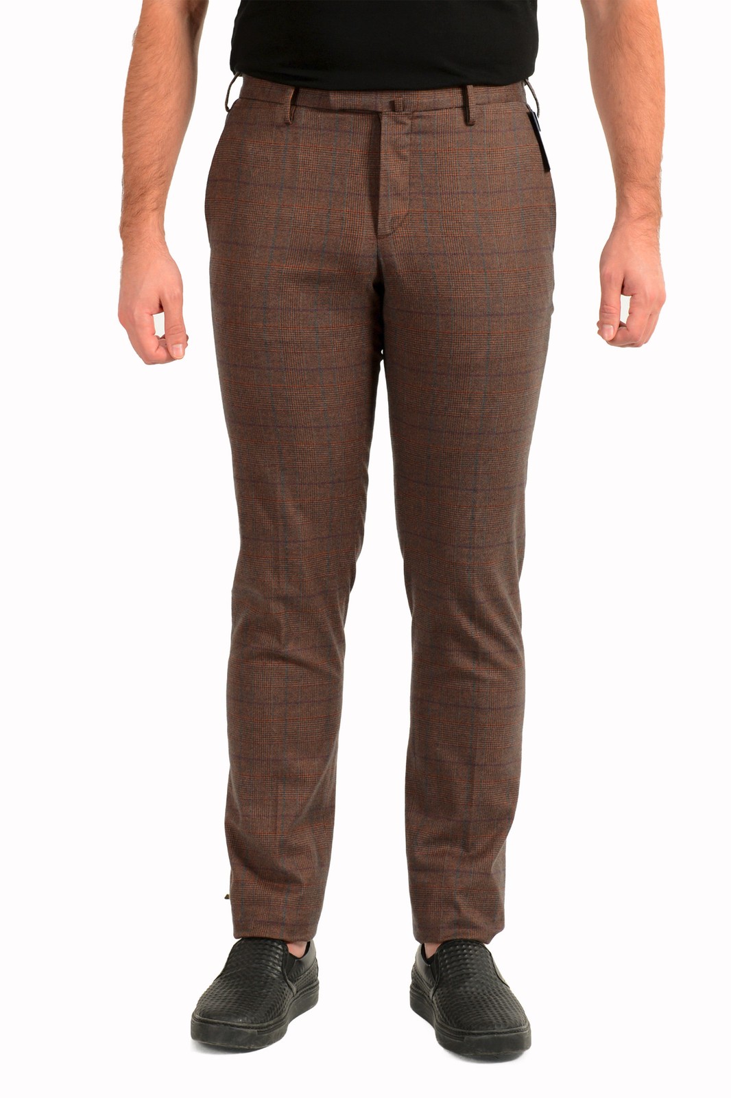 Мужские приталенные брюки в клетку Incotex Slowear Mens US 32-48