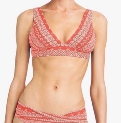 Robin Piccone Isla Plunge Bikini Top in Terracotta SZ M NWOT