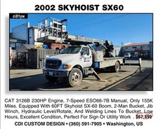 2002 FORD f-750 W/Skyhois sx-60 Boom CAT 3126B 239HP Engine, 7-SPeed ESO66-7B