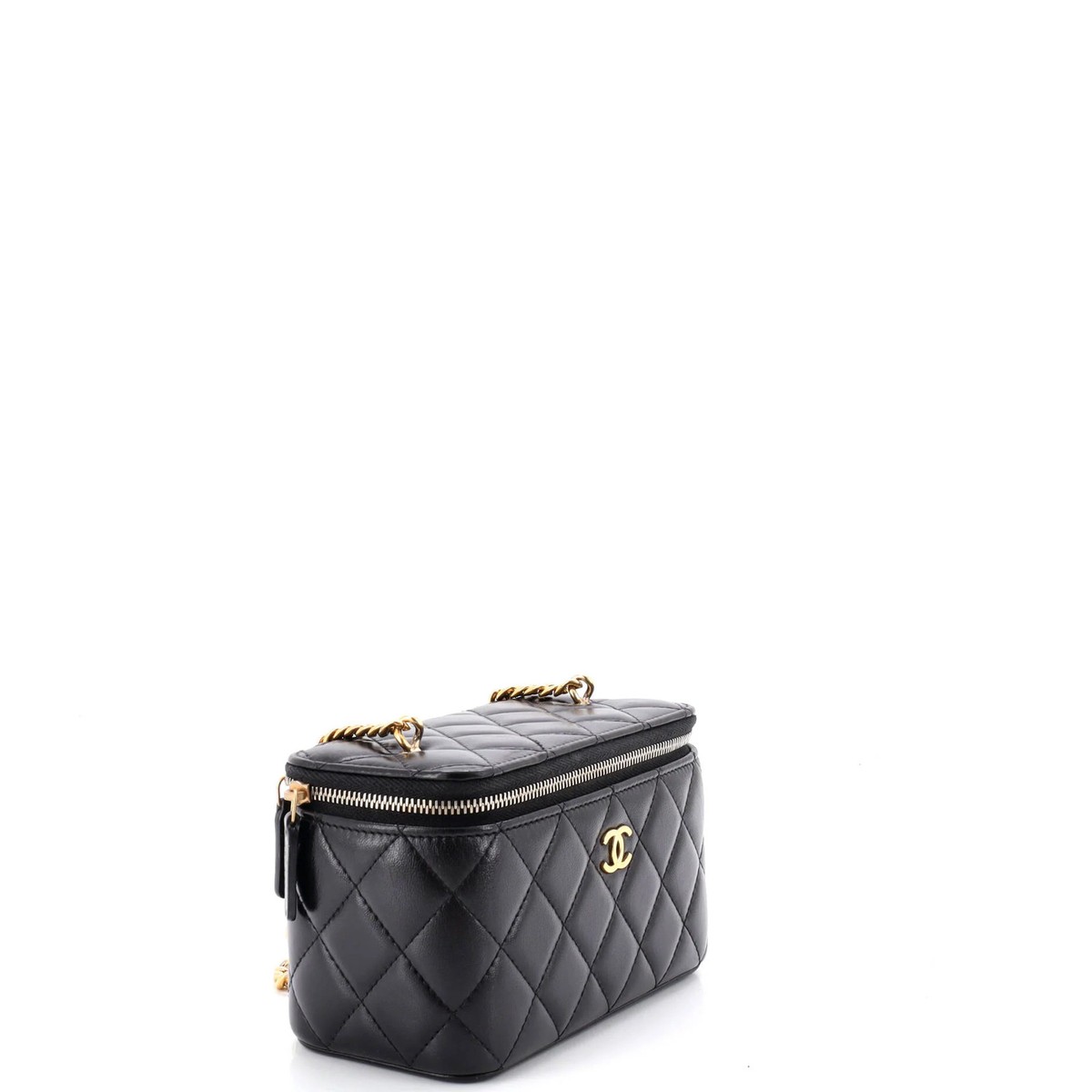 センセスプロダクト　Classic Vanity Box Chanel Classic Vanity Case with Resin Pearl Chain Quilted Lambskin
