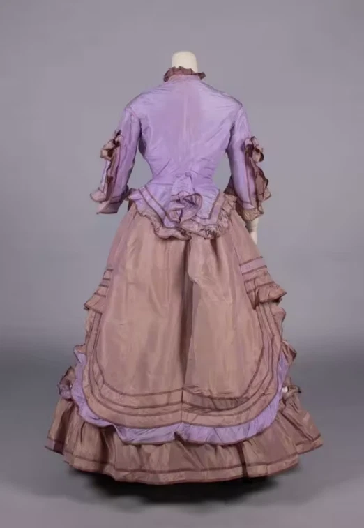 1870s Victorian Edwardian Day Dress Colonial Civil War Royal Court Queen Baroque - Image 4 of 4