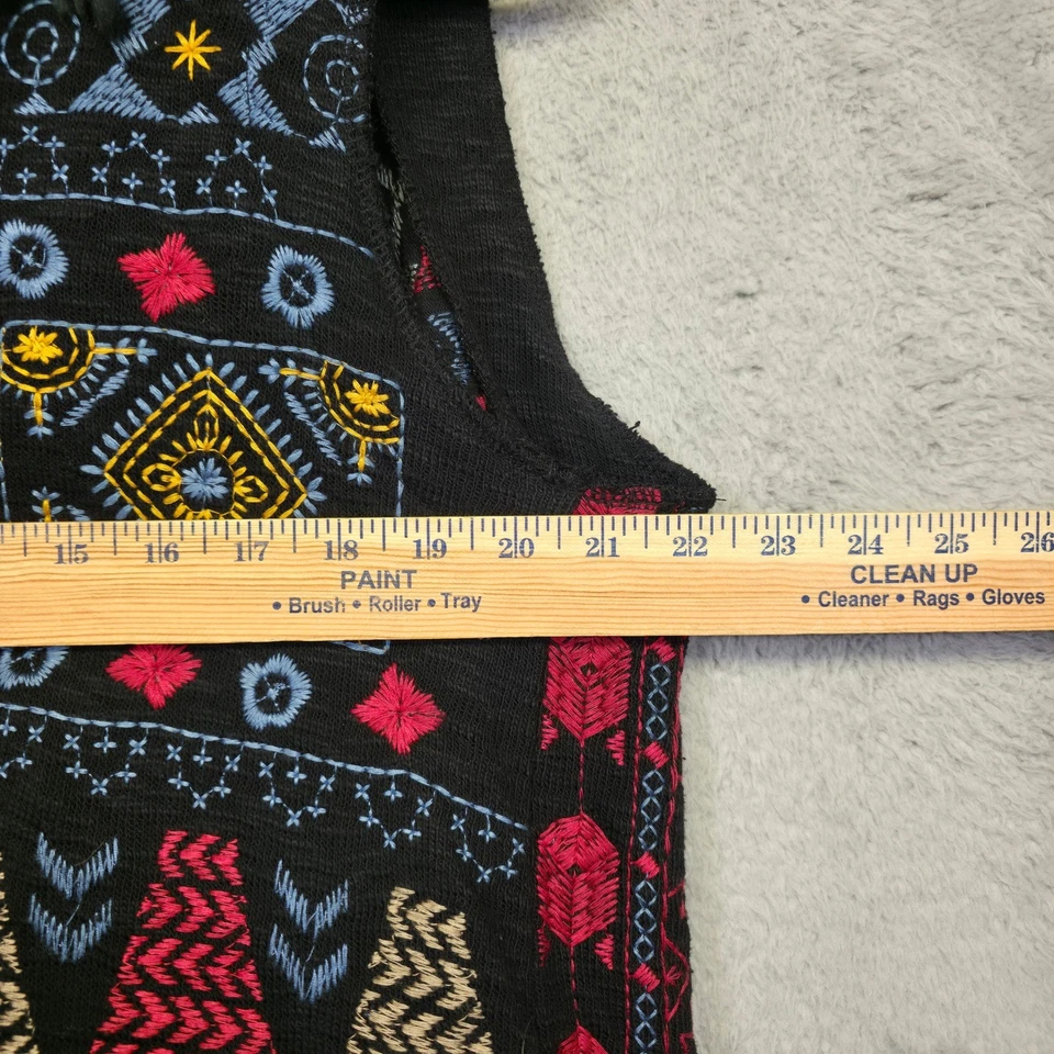 Y2K Paparazzi Vest Sz S Black Fringe Duster Cardigan Western Boho Festival - Image 2 of 4