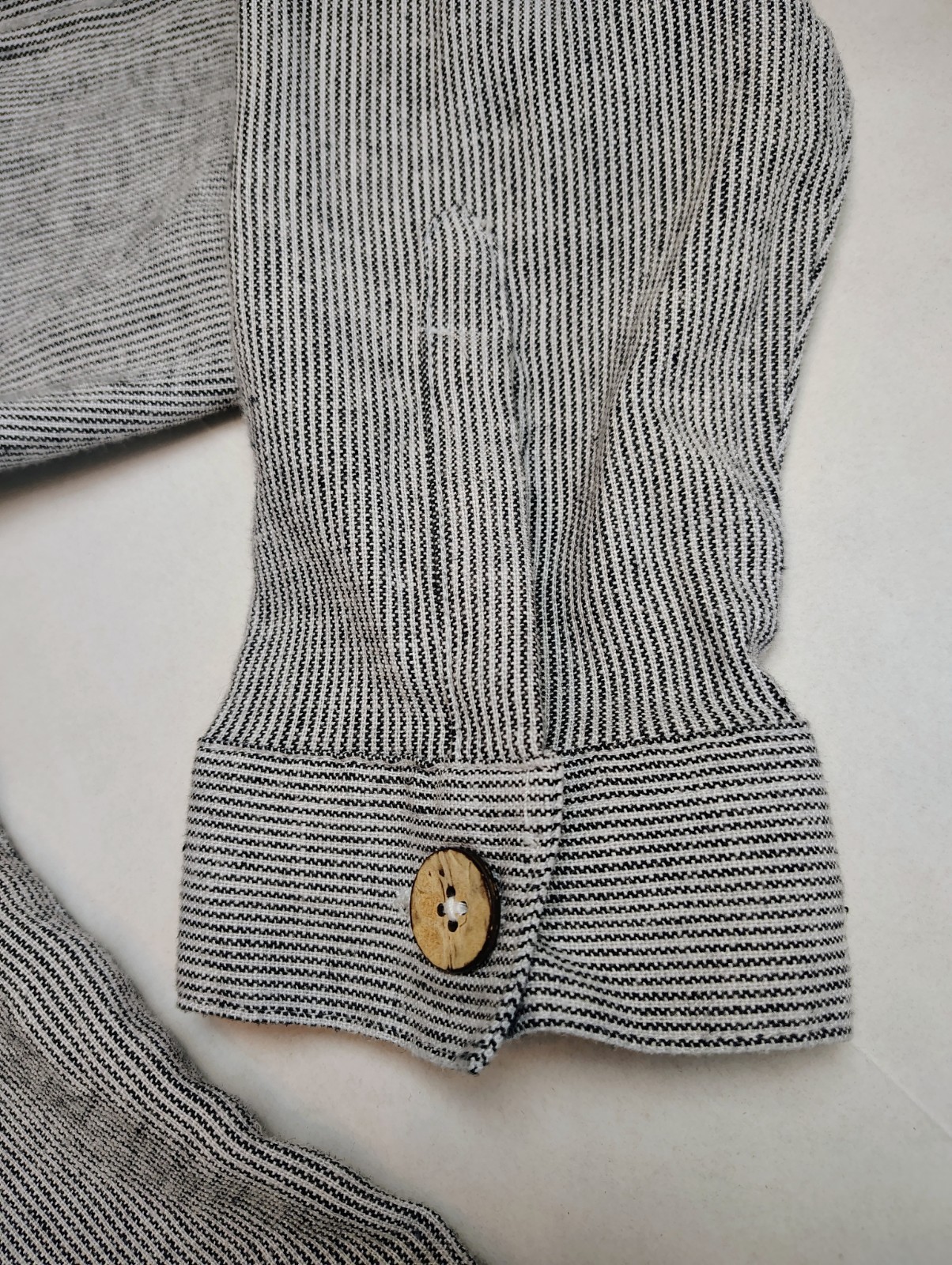 DASH Button Tracker Jacket long sleeve Striped Li… - image 9