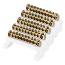 5 PCS Terminal Ground Bar 10 Positions Screw Brass Terminal Bus Bar 8x12mm Box