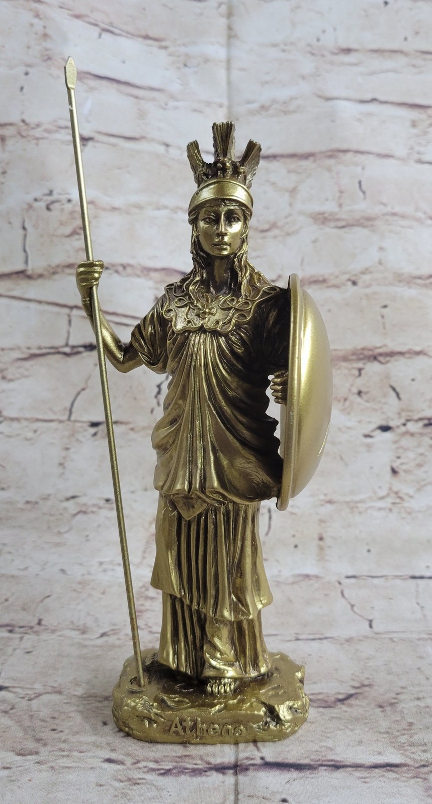 Hand Made Detailed Cold Cast Bronze Athena Goddess of War and Wisdom Statue sale