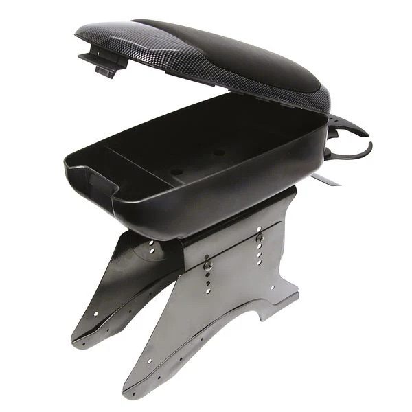 Accoudoir universel noir en carbone pour console centrale de voiture