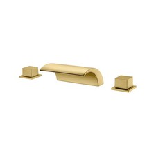 SUMERAIN Bathroom Roman Tub Faucet with Waterfall Spout, 3 Hole Deck Mount Ba...