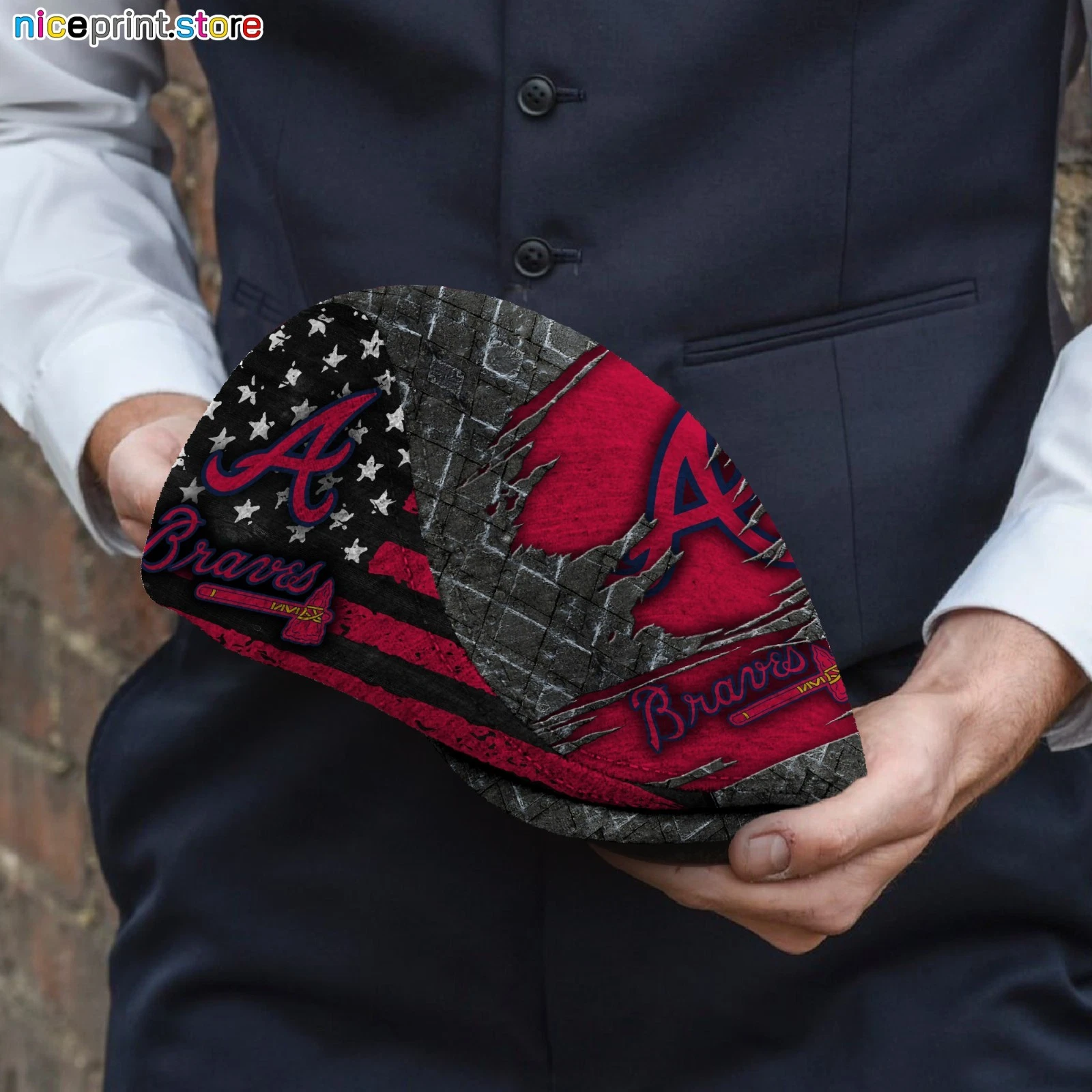 Atlanta Team Braves Jeff Cap Custom Jeff Cap Driving Cap Golf Cap Flat Cap