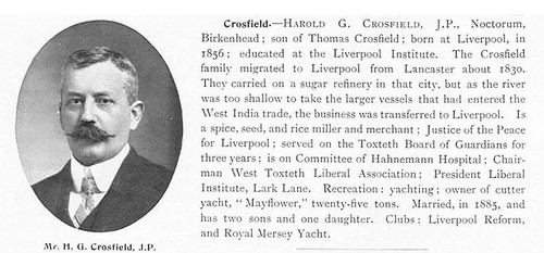 Harold G Crosfield of Noctorum Birkenhead - Antique Print 1911