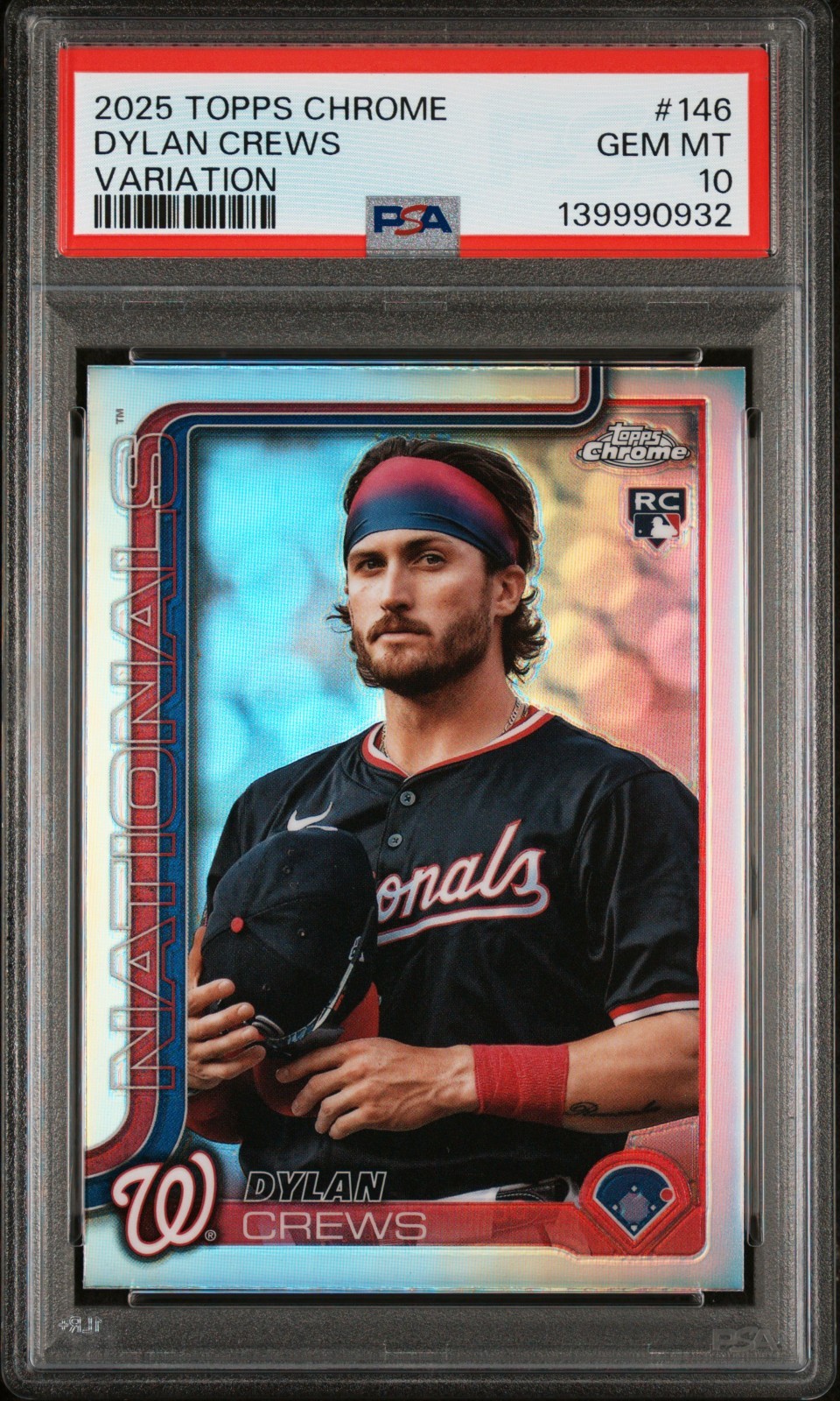 2025 Topps Chrome Dylan Crews Image Variation RC Rookie #146 Nationals PSA 10