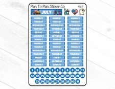 4112-7~~July Journal Planner Stickers.