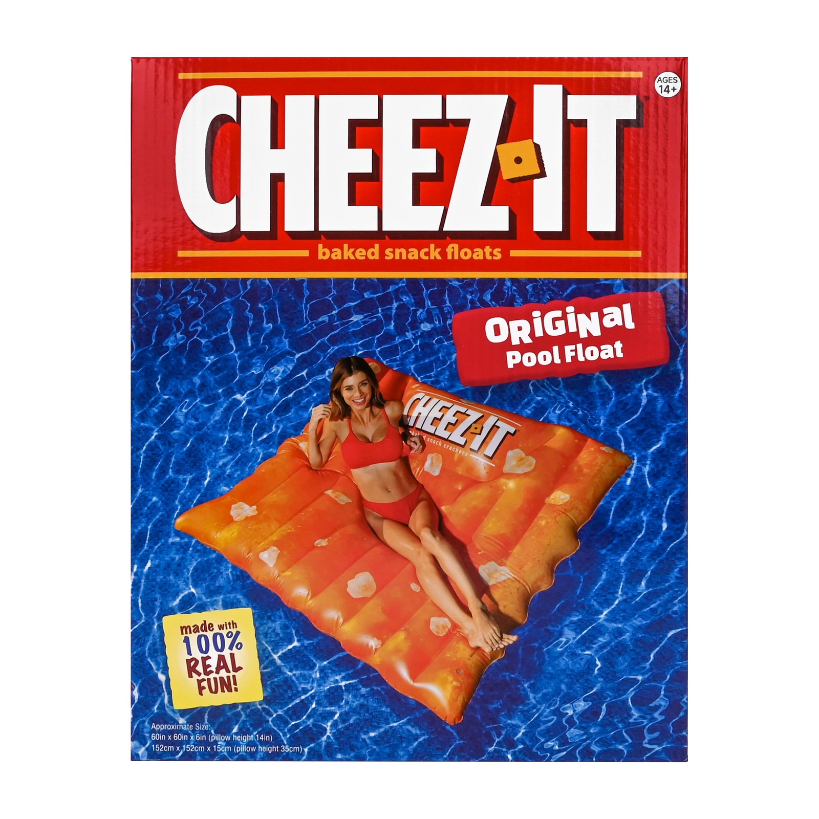 Cheez-It Pool Float Extra Large Inflatable Raft for Pool,Beach & Lake,Durable PV