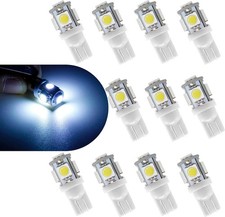 10PCS T10 Car LED Light Bulb, Wedge LED Bulb 5SMD 5050 Chips, 12V Dash Bulbs Rep