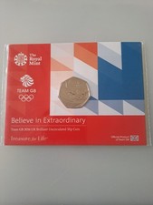 2016 Royal Mint Team GB 50p Believe In Extraordinary BU Sealed Rio Olympics