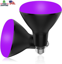 BR30 UV Black Light Bulbs 2 Pack for Glow Party -15W 100W Equivalent E26 UVA 3