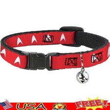 Breakaway Cat Collar W/ Bell Durable Polyester Fits Neck Sizes 8.5-12 inch New