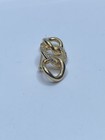 Christian Dior Yellow Gold Tone Rhinestone Interlocking Link Brooch COA 2" — photo 5