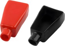 2 Pcs Battery Terminal Covers Soft Positive And Negative Cable Covers In Red An