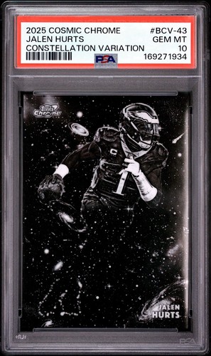 2025 Topps Chrome Cosmic Jalen Hurts Constellation BCV 43 PSA Graded 10 Rare