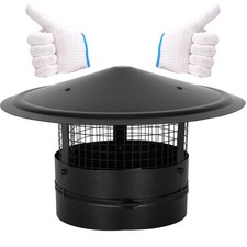 8Inch Chimney Cap,8 Inch Adjustable Stainless Steel 8 INCH, Black