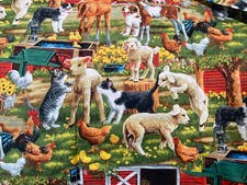 Fabric Farm Animals- 44   X 40  New