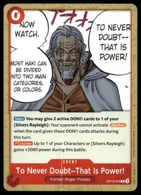 To Never Doubt--That Is Power! OP12-016 Legacy of the Master Regular