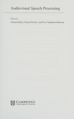 Audiovisual Speech Processing, , Very Good condition, Book