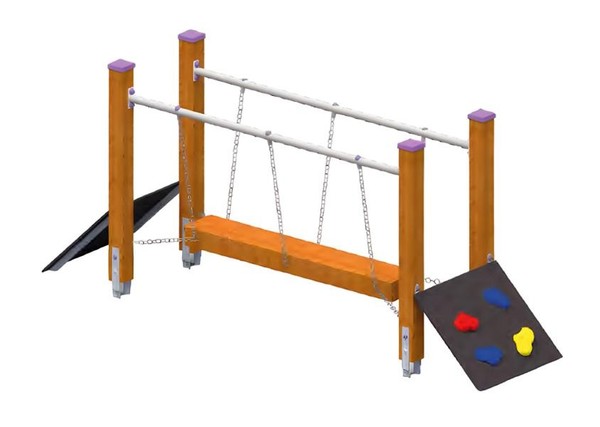 Spielplatz SchwingbrüCke BalancierbrüCke HäNgebrüCke KletterbrüCke Wackelbalken-image
