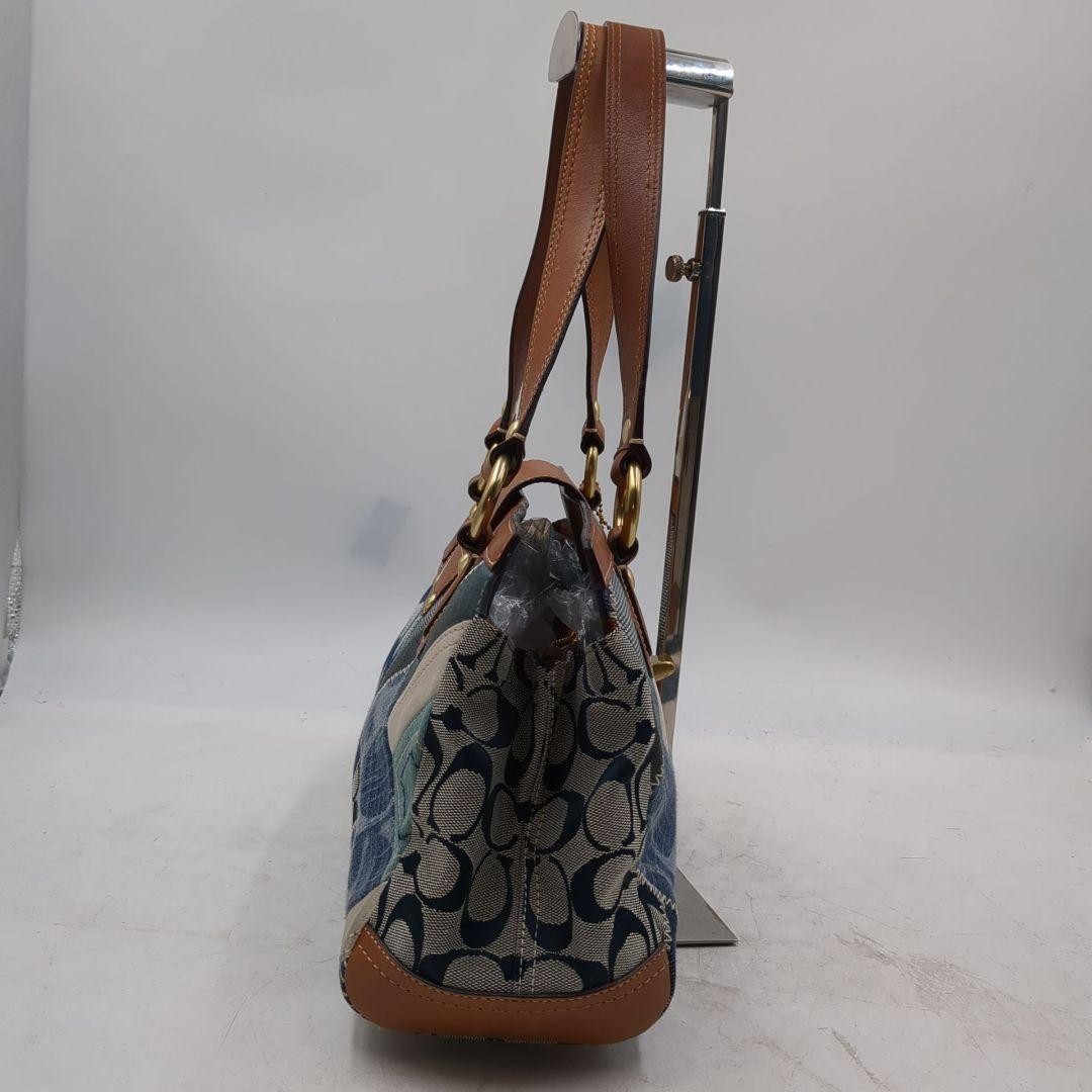 Coach Patchwork Denim Canvas Turnlock Shoulder Ba… - image 3