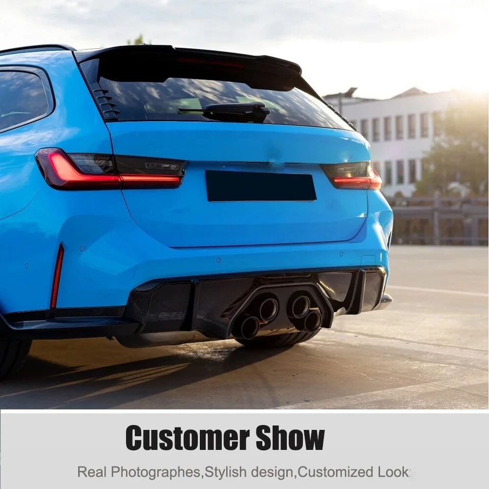 For BMW M3 G81 Estate 2021-2024 Real Carbon Rear Roof Spoiler Top Window Wing - Image 3 of 4