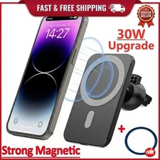 30W Magnetic Wireless Car Charger Mount Air Vent Phone Holder For iPhone Samsung