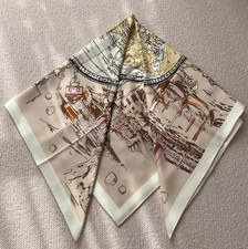 24 Momme Silk Shawl Scarf 2 face 43'' Bandanna Travel Print Neckerchief wrap new