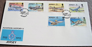 Jersey 1993 RAF anniversary on FD cover ....24a2