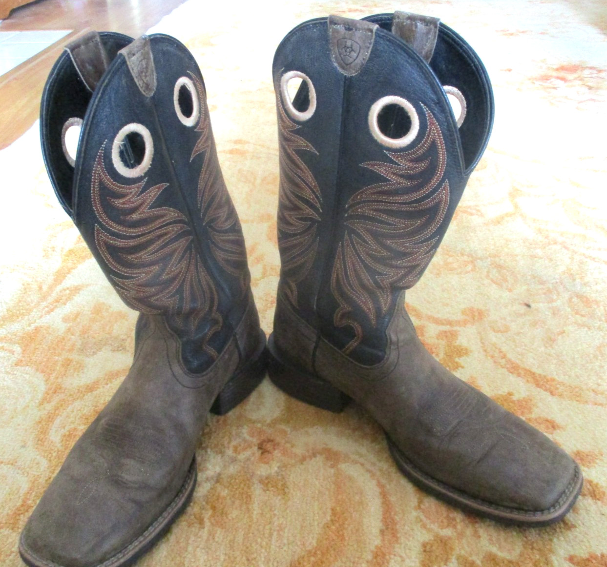 S Ariat 8 D 10017387 Brown/black Sport Rider Square Toe Wide