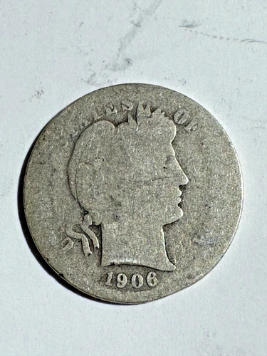 1906 Barber Dime 10C Well Circulated with Poor Details