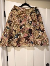 100 Silk Floral Embroidered Fairy Skirt sz 10 Whimsi Whimsitwee Poly Lining Vtg