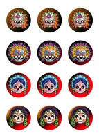 Muffinaufleger Cupcakes Muffins Halloween Totenkopf Dia De Los Muertos HW20
