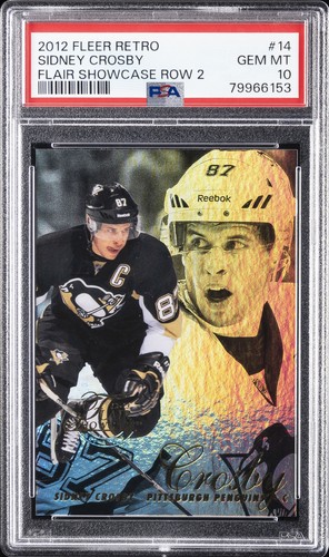 2012 FLEER RETRO FLAIR SHOWCASE ROW 2 #14 SIDNEY CROSBY PSA 10