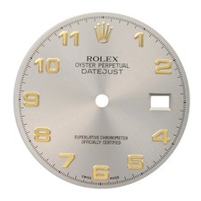 Rolex Datejust 36mm Gold Arabic Numerals Silver Watch Dial 116223 16233