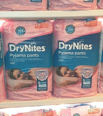 13 Vintage Drynites 8-15 Mädchen Windeln Alte Huggies Goodnites